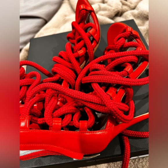 Brand New Monika Chiang Carla Cherry Leather Rope Sandal EU Size 38.5 US 8 - Picture 5 of 8